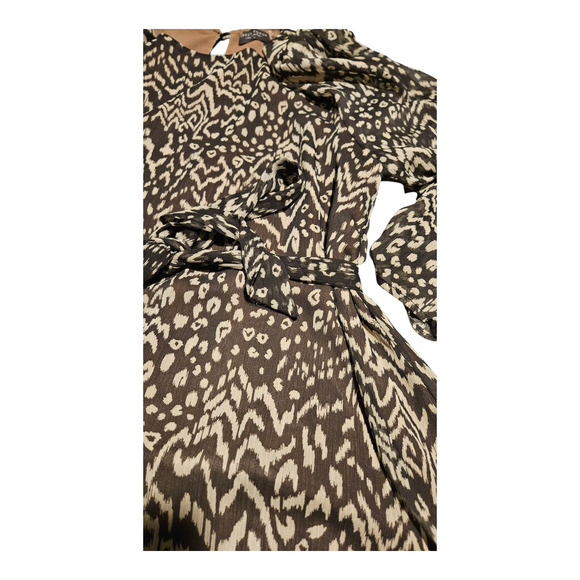 Dress Forum Large Brown and Beige Animal Print Long Sleeve Mini Dress - Picture 3 of 10